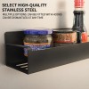 2-Piece Set Stainless Steel Magnetic Seasoning Storage Rack Kitchen Refrigerator