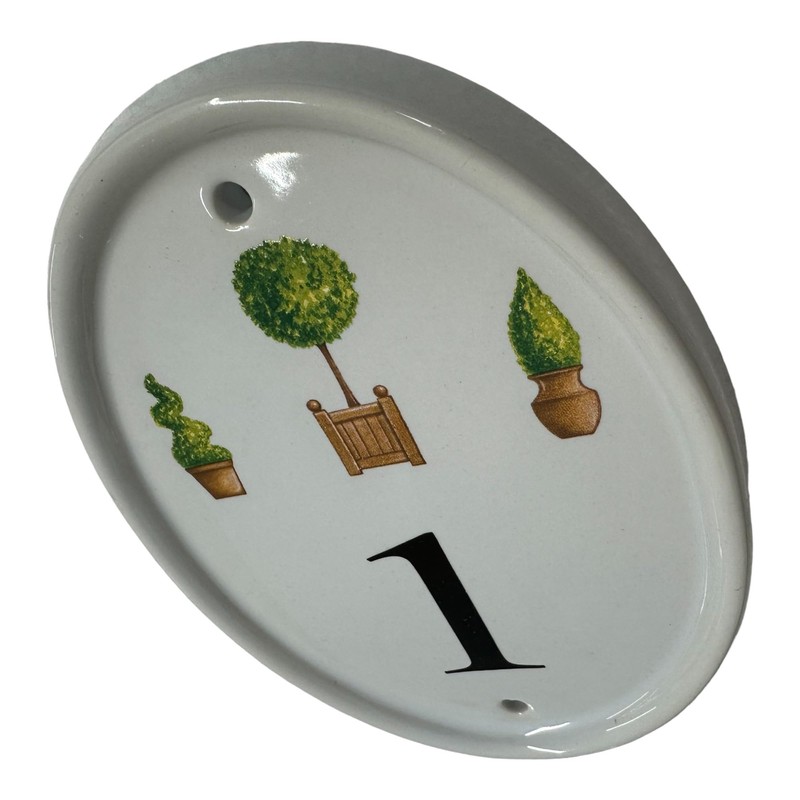 HNP Ceramic Topiary house number - weather proof - easy