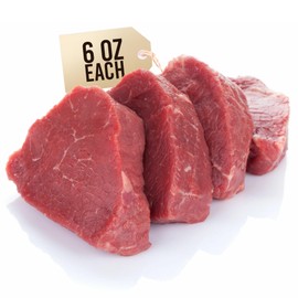 Vincent's Meat Market Filet Mignon Master-Cut Perfection, Premium Beef, Hand-Selected, Super Trimmed, 6 oz Steaks – Indulge in Unmatched Flavor and Quality - 1.5 lb (4 packs - 6 oz each)