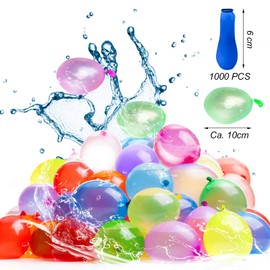 Tigvio Pack of 1000 Water Bombs, Water Balloons Set, Colourful Water Bombs Reusable, Water Bomb Balloons, Mini Balloons for Children, Water Games, Summer, Outdoor, Party, Summer Gift