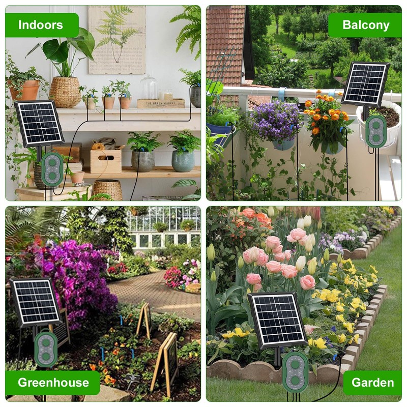 50FT Automatic Solar Drip Irrigation System, Solar Automatic Plant Waterer