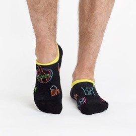 Dedoles Unisex Socks for Women, Men & Kids Cotton Funny Designs Soccer Bicycle Horses Plants Firefighter Gift Left Right Different, color: Black, design: Neon Beer (Sneaker Socks), size: 6.5-9.5