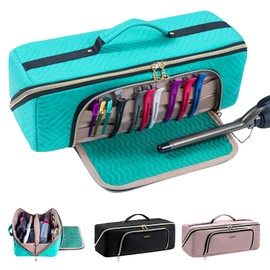 ELCUPA Large Travel Bag - 2in1 Hair Tools Organizer for Dryer Brush, Flat Irons, Straighteners, Curling Irons, Makeup Bag