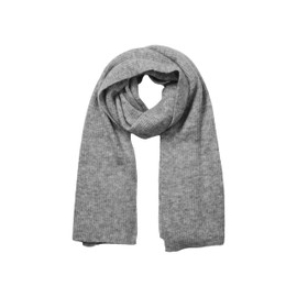 SELECTED FEMME Female Ribbed Scarf, Medium Grey Melange
