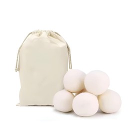 Wool Dryer Balls XL 8” Pack of 6| Nontoxic Fabric Softener, No Fillers, Anti-Static, Lint Free, Premium Reusable Softener, Genuine Core, Baby Safe