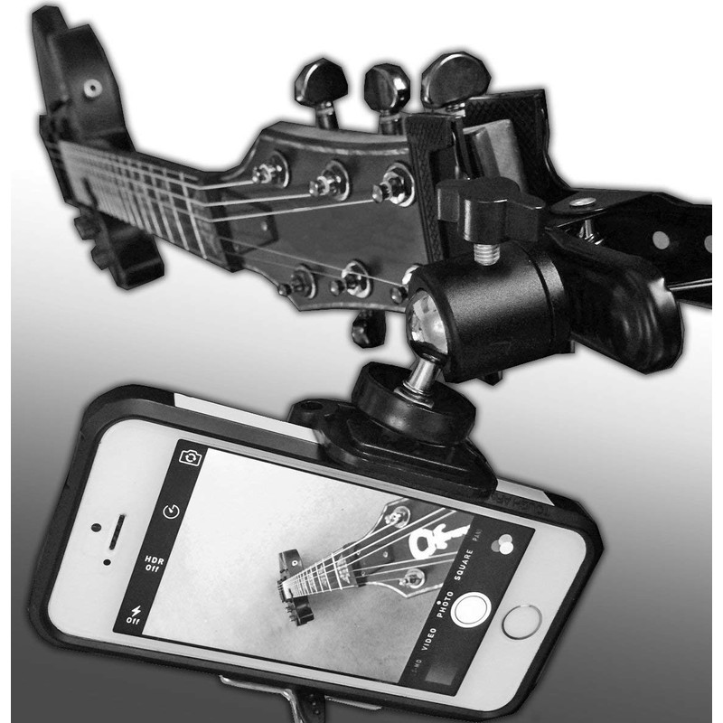 Soporte para guitarra, ukelele y smartphone para teléfonos móviles y