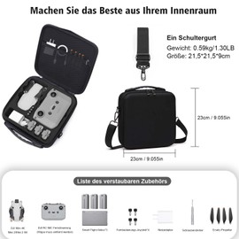 UNOSEKS Mini 4k Bag, Carry Bag for DJI Mini 4k /DJI Mini 2 SE Drone Accessories Case Combo Drone Case with Carry Strap - Black, black, No