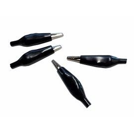 Proops Crocodile Clips with Protective Insulation Cover, Black, Pack of 4 (E2163) Free UK Postage