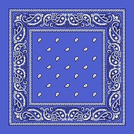 Bandana de cachemira clásica, 100% algodón, Ilusión azul, 1 Piece (1pc)