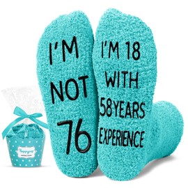 HAPPYPOP 76th Birthday Gift Ideas for Women - Socks for 76 Year Old Birthday, Retirement Gifts for Older Elderly Women