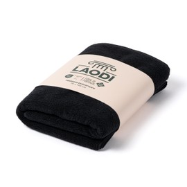 LAODI Premium Bath Towel - 70 x 140 cm - Dark Black - 100% Cotton - 570 g/m² - Made in Portugal