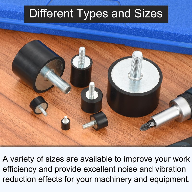 sourcing map 60 x 40mm M12 Female Thread Rubber Mounts,