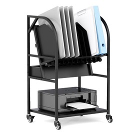 Gtouse Open Laptop Charging Cart with Wheels, 10 Device Mobile Charging Cart for Laptops Computers, Tablets and Chromebooks, Laptop Charging Station Storage Rack for Office and Classroom