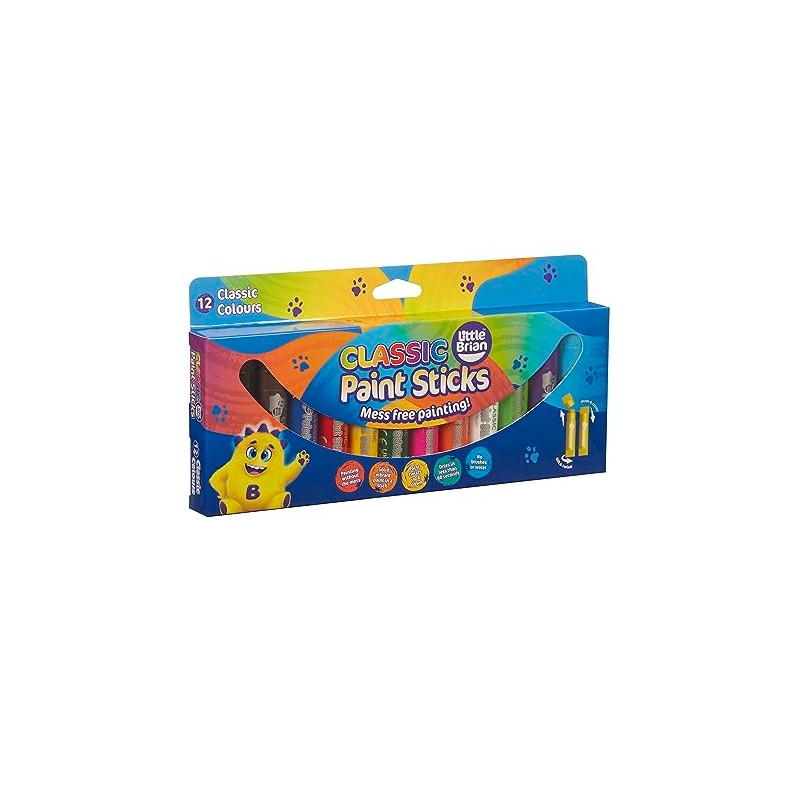 Little Brian LBPS10CA12 Paint Sticks, Assorted Colours, 12 Count (Pack