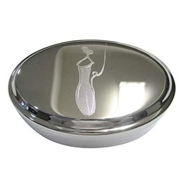 Kiola Designs Silver Toned Nepenthes Pitcher Carnivorous Plant Oval Trinket Jewelry Box