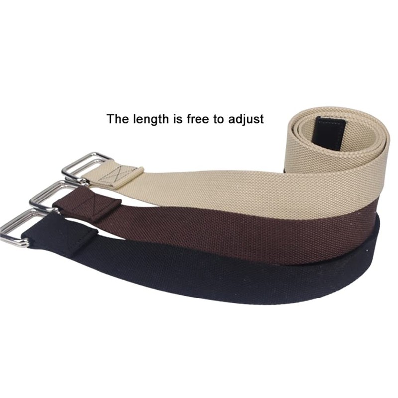 SEIWEI Braided Canvas Belt, 110CM Double Ring Buckle Elastic Belt,