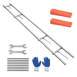 Garvee Rail Mill Guide System 9 FT, 3 Crossbar Kits Work with Chainsaw Mill, Aluminum Adjustable Saw Milling Rails System with 2 Tree Felling Wedges, Detail Improvement, Easy Assembly