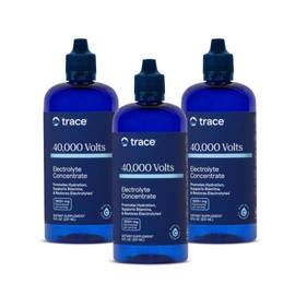 Trace Minerals 40,000 Volts - Concentrate Supplement Drops for Electrolyte Support - Support Muscle Health & Vitality - Workout Drink to Aid Hydration - 8 fl oz (Pack of 3) (144 Servings)