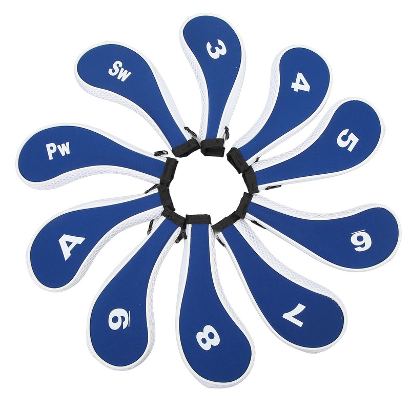 10pcs Golf Iron Head Cover with Number Printing Neoprene Zippered
