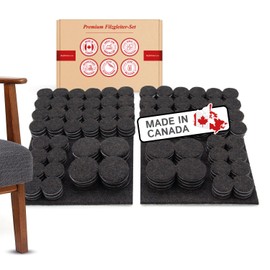 Assorted Heavy Duty Felt Pads - Brown, 226 pieces, as floor protector for case legs, table legs, chair legs - Made in Canada