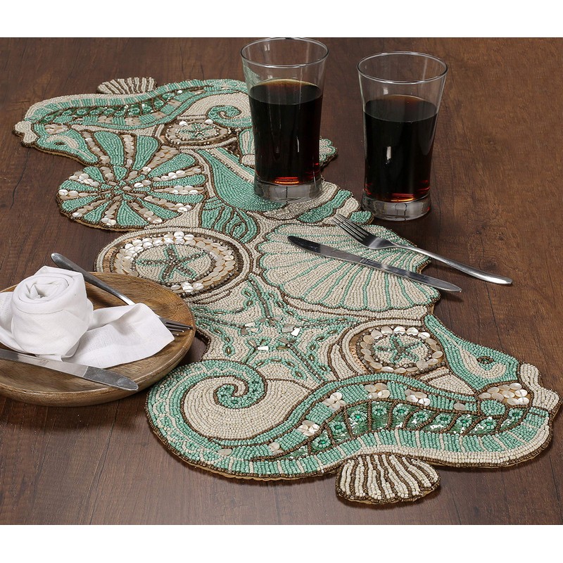 Handmade Beaded Table Runner, Beaded Runner for Table, Beaded Table