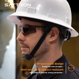 Safety Glasses Tinted 3 Pack, Protective Eyewear for Men Women UV Protection ANSI Z87.1, Safety Sunglasses Bulk Scratch Impact Resistant Eye Protection with Nose Pads for Construction Work Smoke