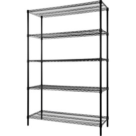 REGILLER 5-Wire Shelving Metal Storage Rack Adjustable Shelves,17.7" D×47.3" W×72.3" H Standing Storage Shelf Units for Laundry Bathroom Kitchen Pantry Closet