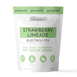 JUST INGREDIENTS Electrolitos de Limonada de Fresa  Bolsa de 30 porciones  Mezcla de bebida hidratante con minerales esenciales  Fórmula...           