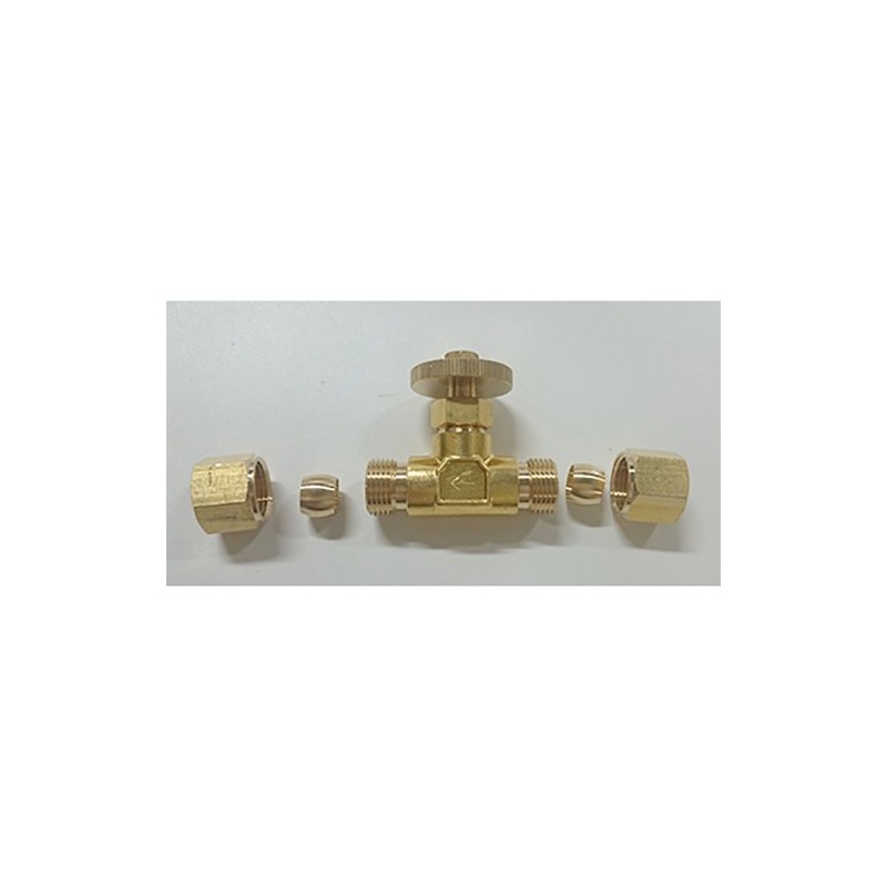 Flowbar Brass Intermediate Ring Needle Valve MVRW-0208 1/4x8
