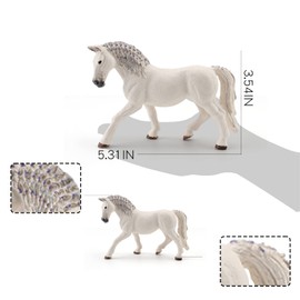 LC JoyCre Realistic Lipizzaner Mare Horse Action Figurine Collection Horse Toy DIY Dioramas Horse Figure for Kid Boys Girls 5 6 7 8 Years Old