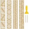 WANDIC 8 Sheets Gilding Lace Rub On Transfer Sticker, Gold