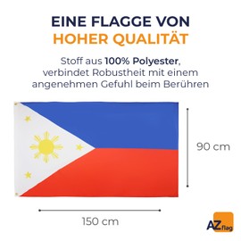 AZ FLAG - Flagge Philippinen - 150x90 cm - Philippinische Fahne 90 x 150 Cm Feiner Polyester - Flaggen