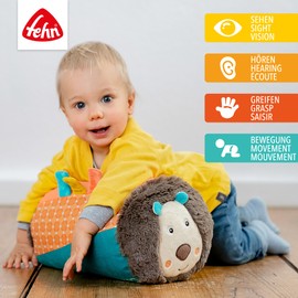 Fehn 066326 Krabbelrolle Lion - Krabbel Help in funny lion Design for babies and toddlers from 6+ months - Dimensions: Ø 22 x 34 cm