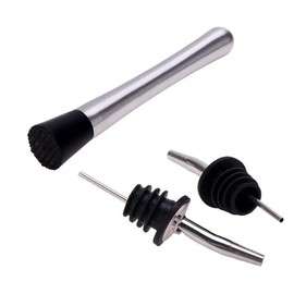 Cocktail Shaker Set, 8 Piece Cocktail Mixing Tool, Bar Accessories with Measuring Cup, Corkscrew, Pestle, Ice Tongs, Stirring Spoon and Pourers (550ml)