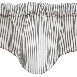 Cortinas para ventana con cenefas de cocina o sala de estar, color negro