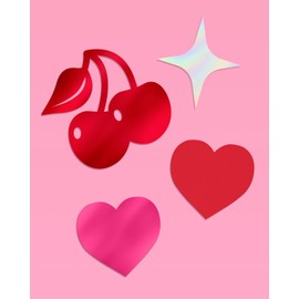 xo, Fetti Cherry Heart Valentine's Confetti - 200 pcs | Pink Vday Tablescape, Red Sparkle Bachelorette Table Decor, Birthday Decorations, Cute Party Supplies