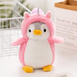 EXQULEG Plush Toy Penguin Stuffed Toy Penguin Cushion Cuddly Toy Cartoon Penguin Cushion Gift Children Cuddly Toy (Pink2)