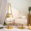 Josmimic 3-Pack Adjustable Tabletop Purse & Banner Display Stands, Gold