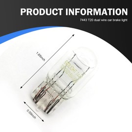 Opuweiy 5 PCS Brake Light Bulb, T20 12V 21/5W Dual Wire Bulbs, 7443 Reversing Lights, Automotive Bulb Replacement for Cars, Trucks, SUVs (White)