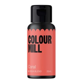 Colour Mill Aqua Blend Food Colouring Liquid Coral - Edible Food Paint for Royal Icing, Macarons, Meringue, Fondant, Jellies, Beverages and More - 20 ml