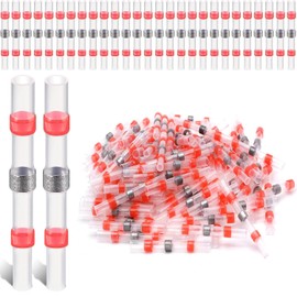 Raheem Pack of 150 Solder Connectors, Shrink Connectors, Solder Connectors, Red Solder Connector with Heat Shrink Tubing, for Automotive, Electronics Industr