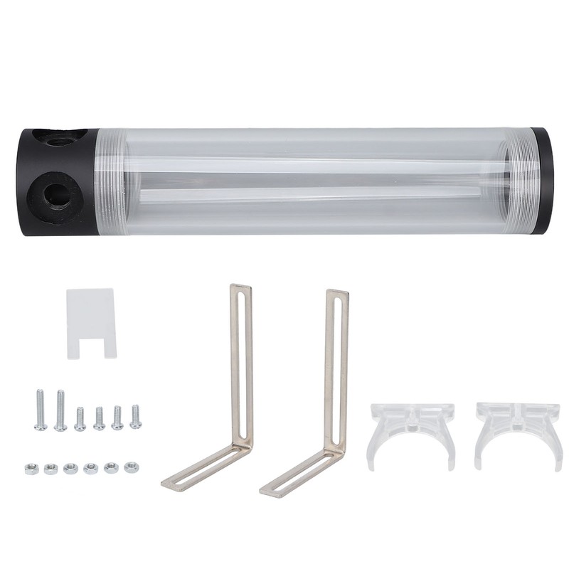 240mm Reservoir Water Cooling Cylindrical 4 Holes G1/4 Thread Acrylic