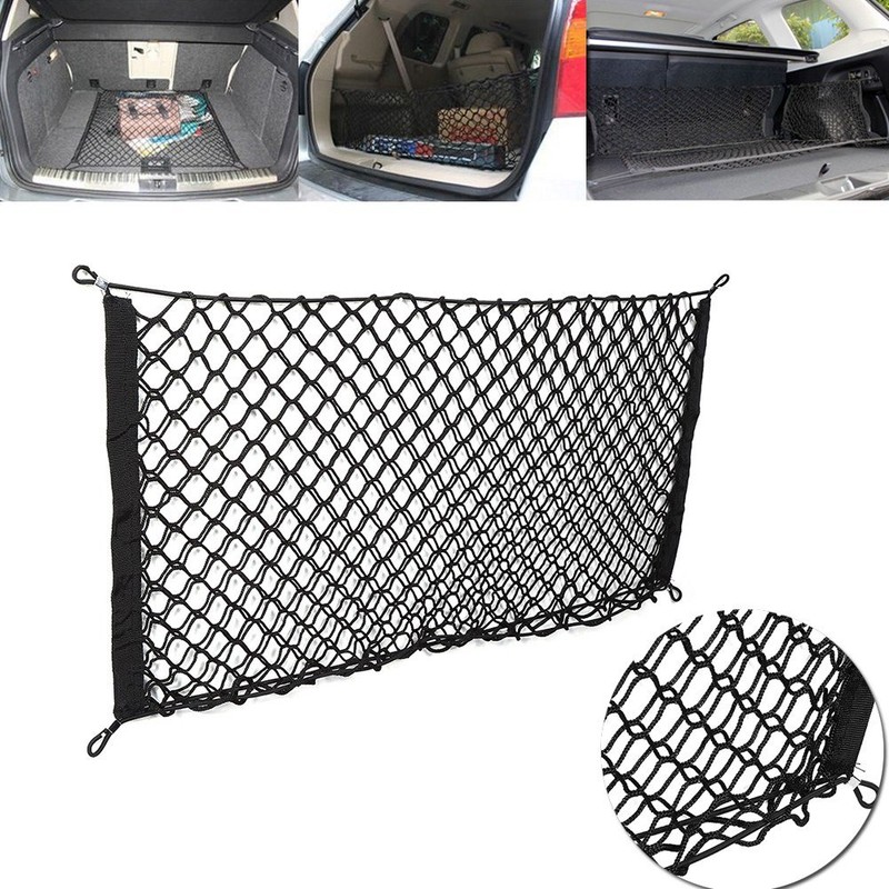 Car Trunk Storage Net, 100x40cm Cargo Nylon Net Elastic Nylon