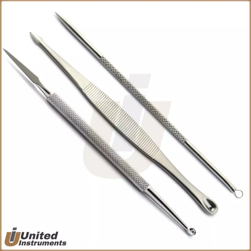 Medentra 3Pcs Blackhead Acne Comedone Extractors Pimple Blemish Remover Extracting