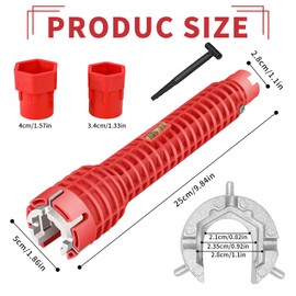 HEOUCH Tap Key, 8 in 1 Tap Key, Multifunctional Sink Stand Tap Wrench Sanitary Tool for Toilets Sink, Bathroom Tap, Kitchen Sanitary