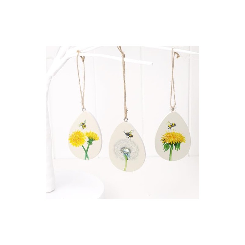 Bee & Dandelion Easter Tree Decoration | Hanging Wooden Ornament