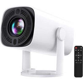 4K Mini Projector with WiFi 6 and Bluetooth 5.2 - Auto Keystone Smart Device Compatible for Laptop, PC, Tablet, and Phone in Bedroom, Home, and Outdoor