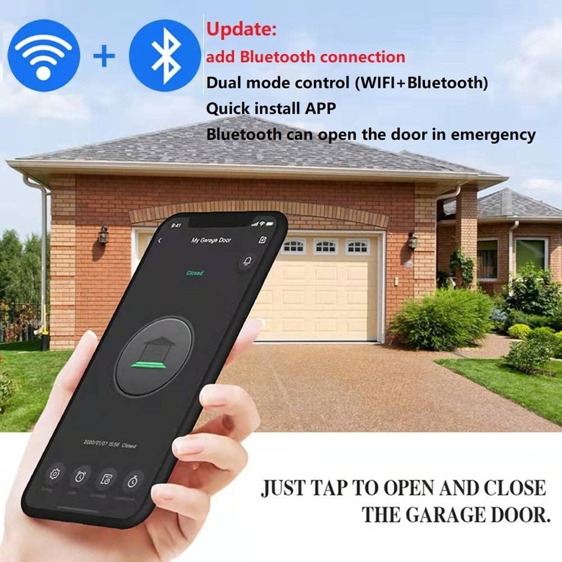 Smart Wi-Fi Garage Door Opener WiFi Wireless Garage Door Remote,