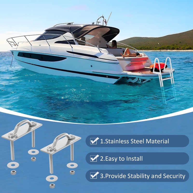 UnibLn (2 Pack) Boat Dock Ladder Hardware Attachment Kit for