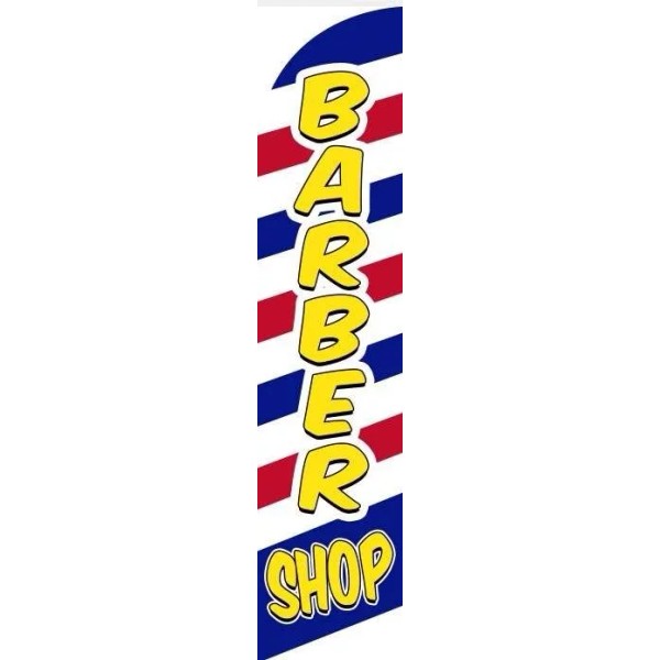 Unbranded Barber Shop Windless Swooper Advertising Feather Flag Banner-1